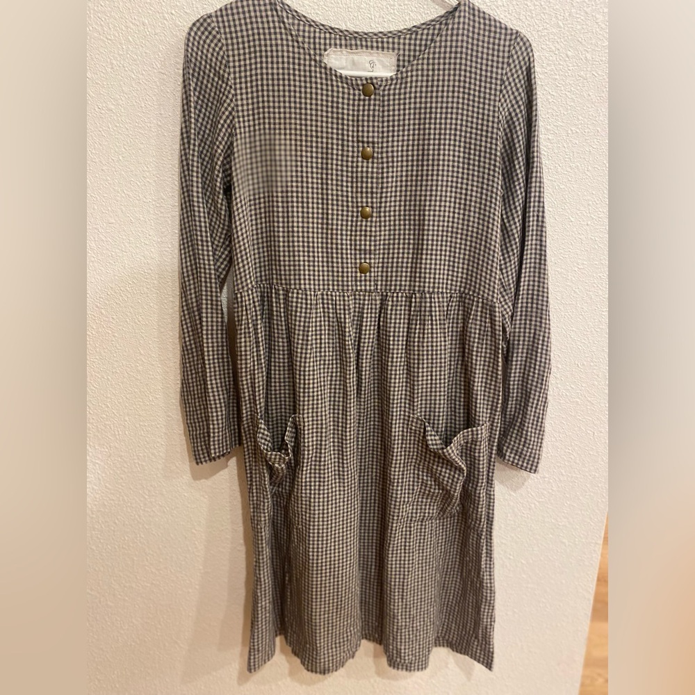 Not Perfect Linen XS Midi Mama Dress